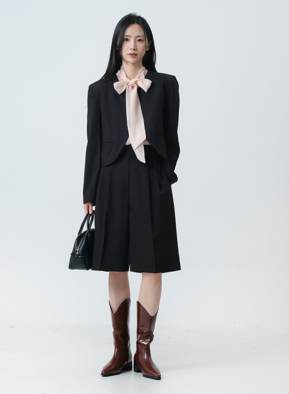 Minimalist Collarless Single Button Tailored Bolero OY19