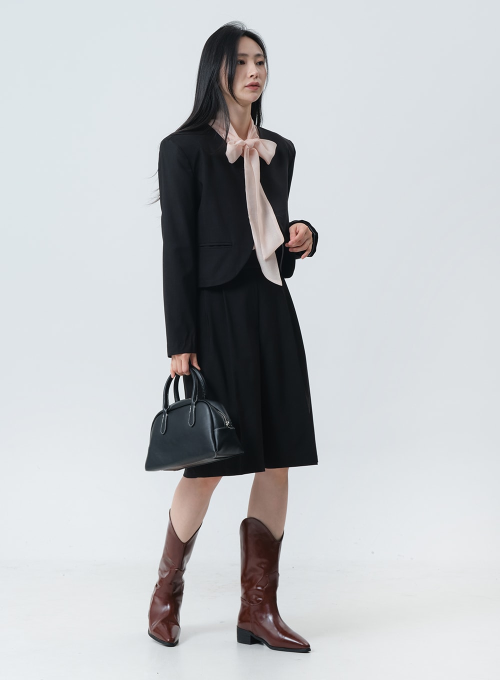 Minimalist Collarless Single Button Tailored Bolero OY19