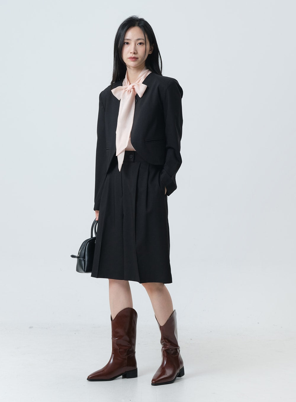 Minimalist Collarless Single Button Tailored Bolero OY19