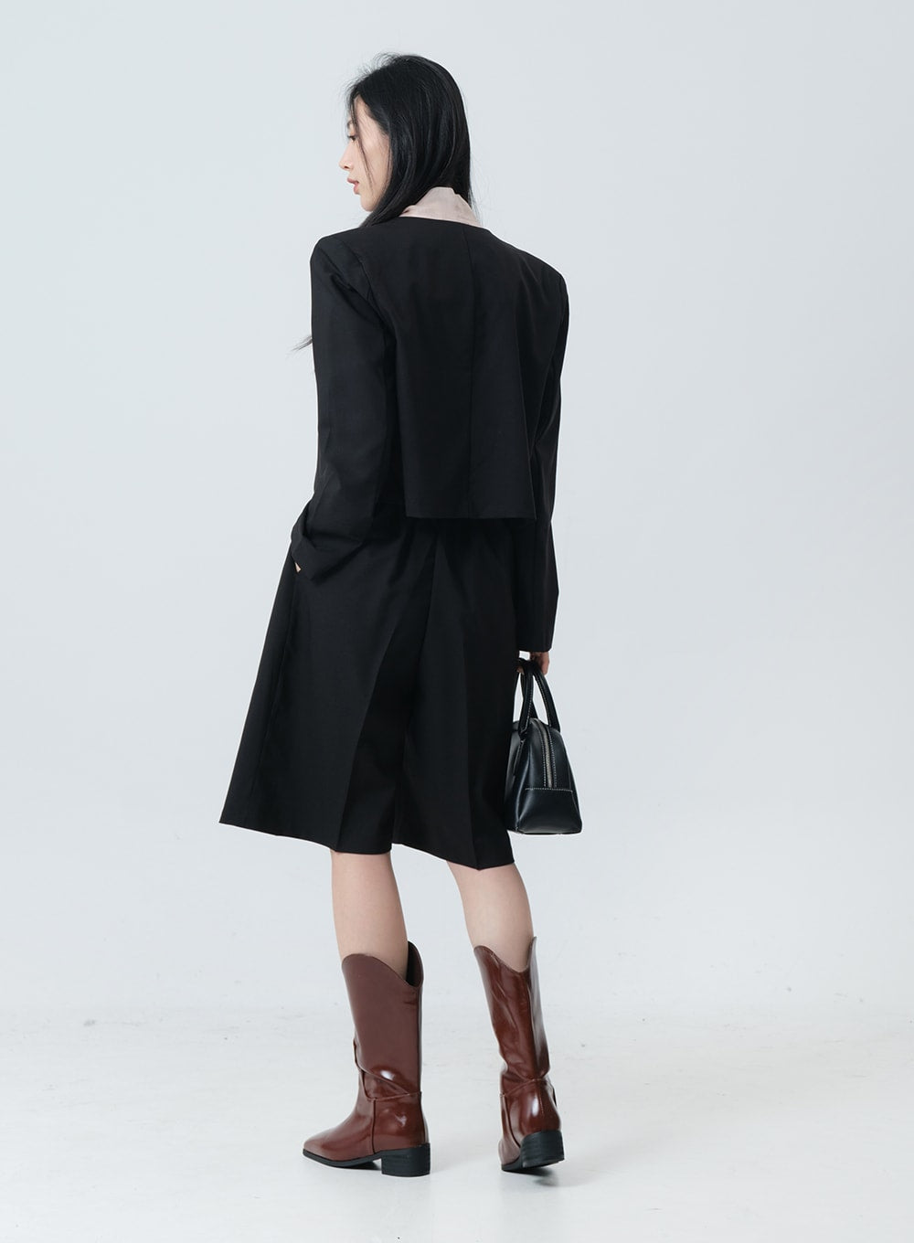 Minimalist Collarless Single Button Tailored Bolero OY19