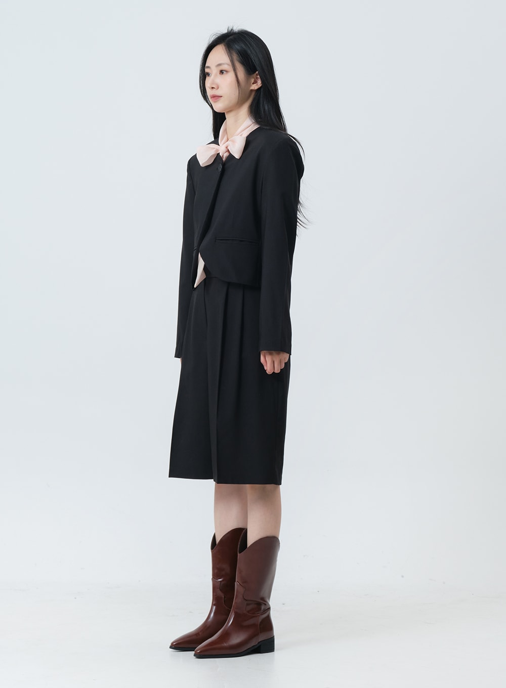 Minimalist Collarless Single Button Tailored Bolero OY19