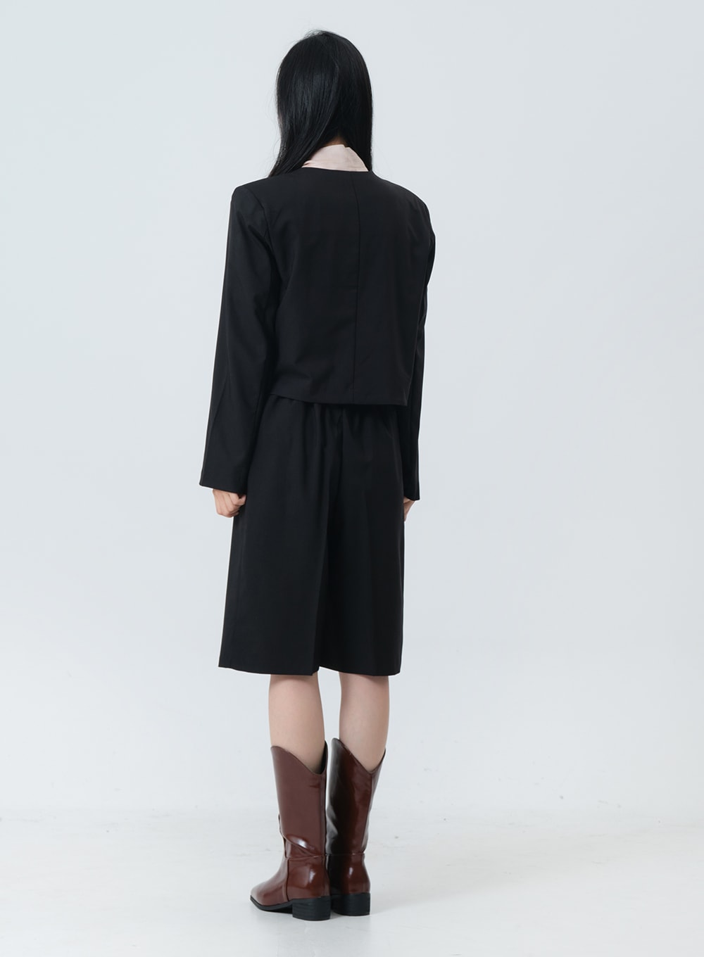 Minimalist Collarless Single Button Tailored Bolero OY19