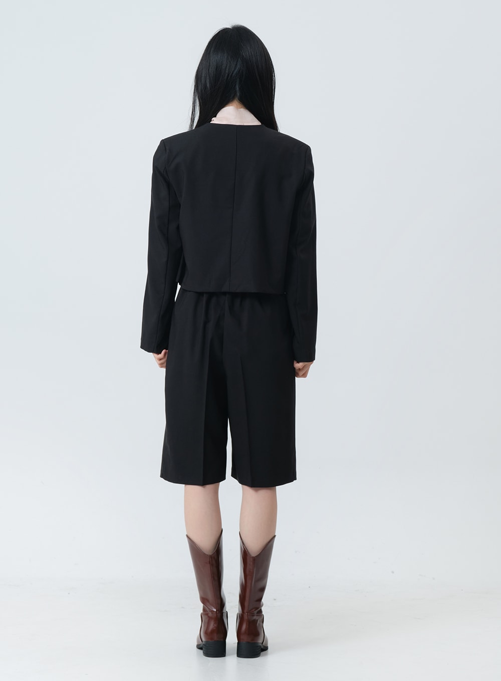 Minimalist Collarless Single Button Tailored Bolero OY19