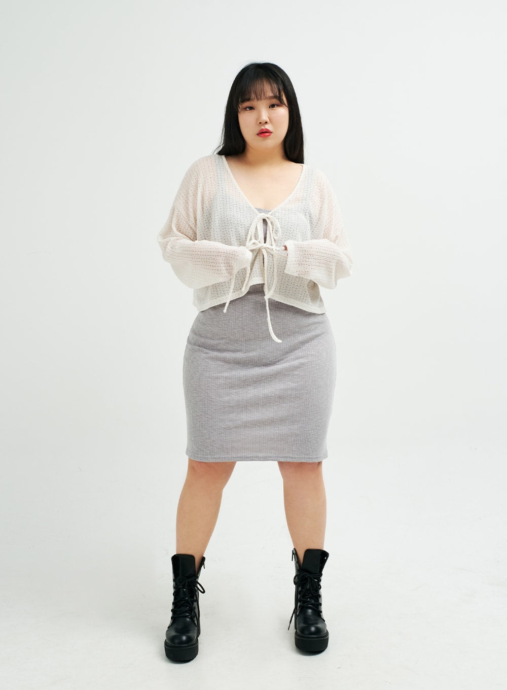 Plus Sleeveless Ribbed Midi Dress IY24