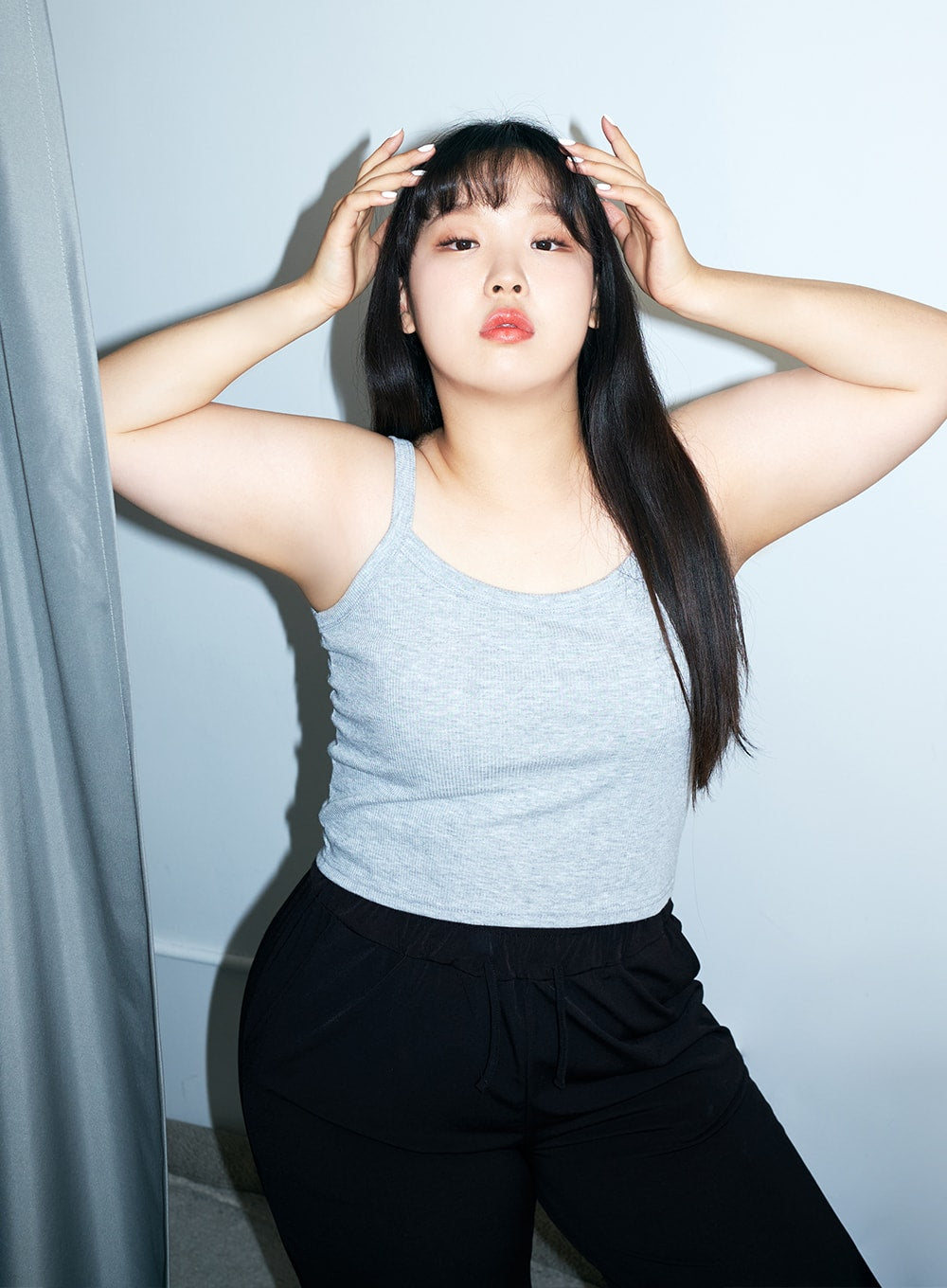 Plus Everyday Basic Ribbed Cropped Cami Top IY24