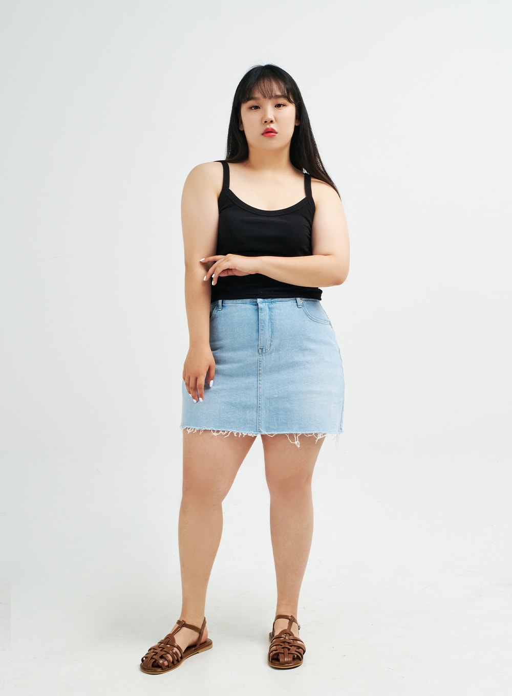 Plus Everyday Basic Ribbed Cropped Cami Top IY24