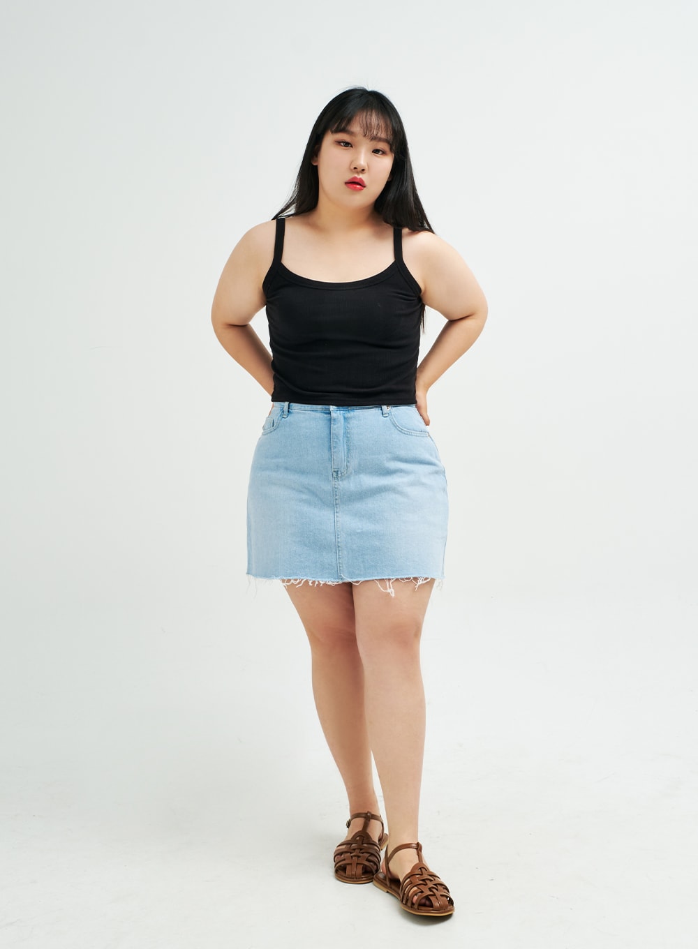 Plus Everyday Basic Ribbed Cropped Cami Top IY24