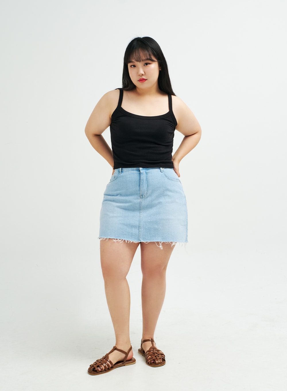 Plus Everyday Basic Ribbed Cropped Cami Top IY24