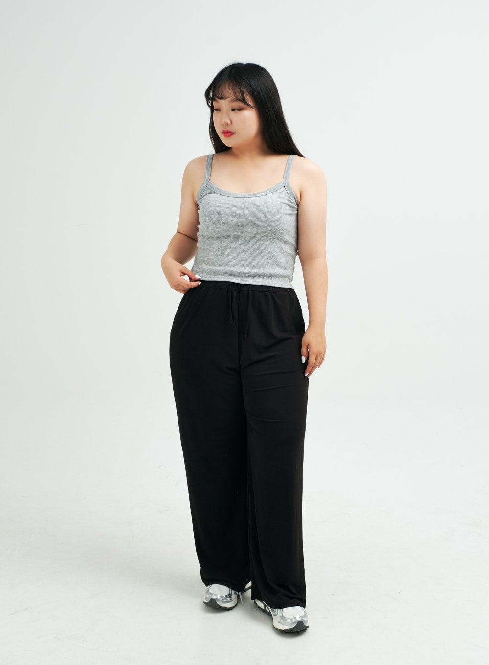 Plus Everyday Basic Ribbed Cropped Cami Top IY24