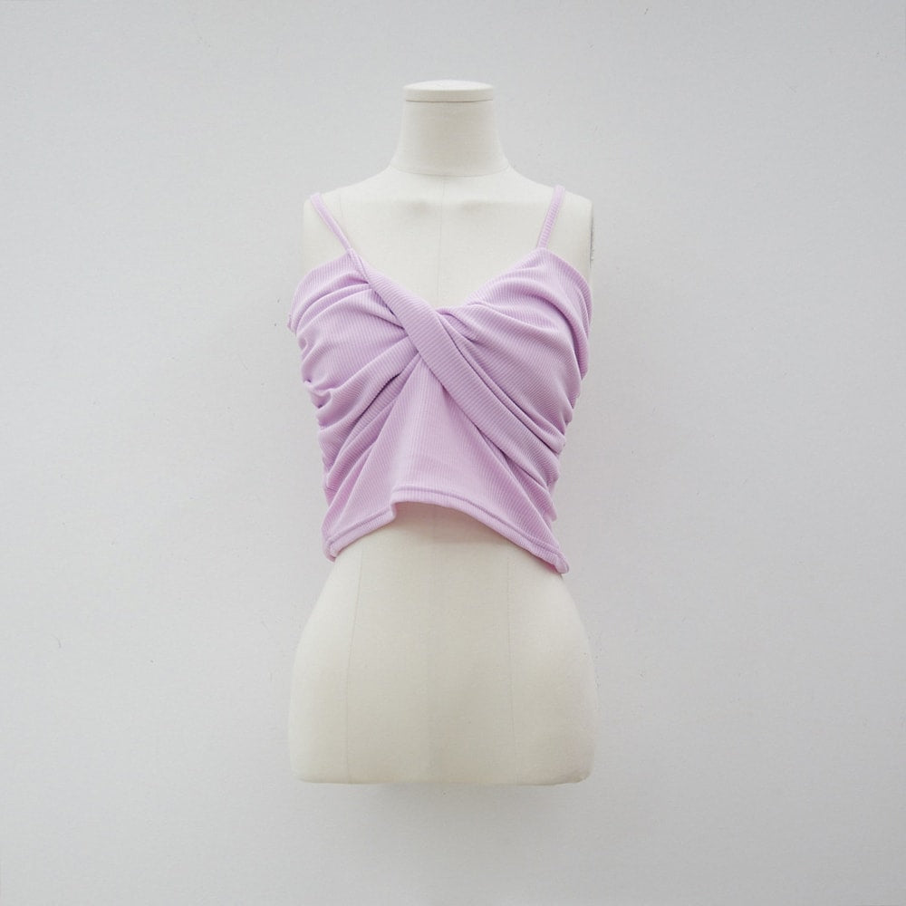 Plus Twist Shirred Cami Top and Cardigan Set IY24