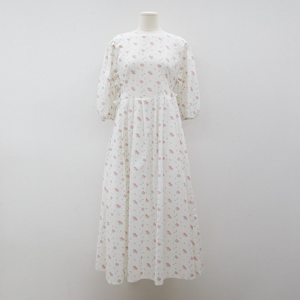 Plus Romantic Flower Print Ribbon Tie Maxi Dress IY24