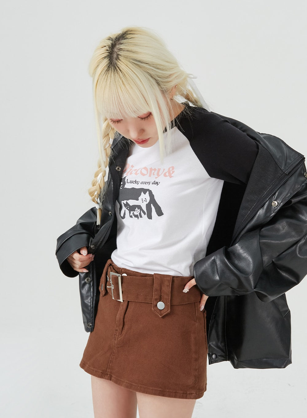 Faux Leather Oversized Jacket BM323