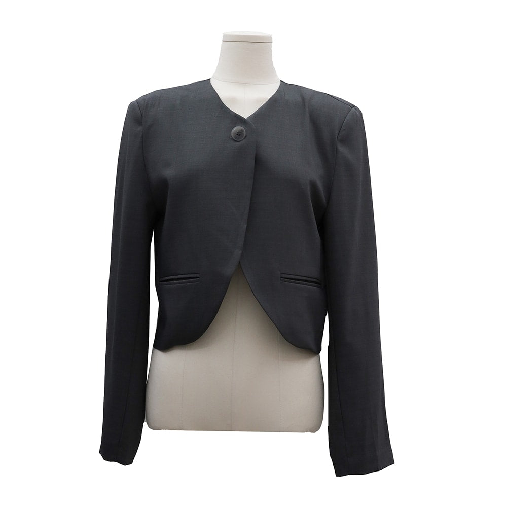 Minimalist Collarless Single Button Tailored Bolero OY19