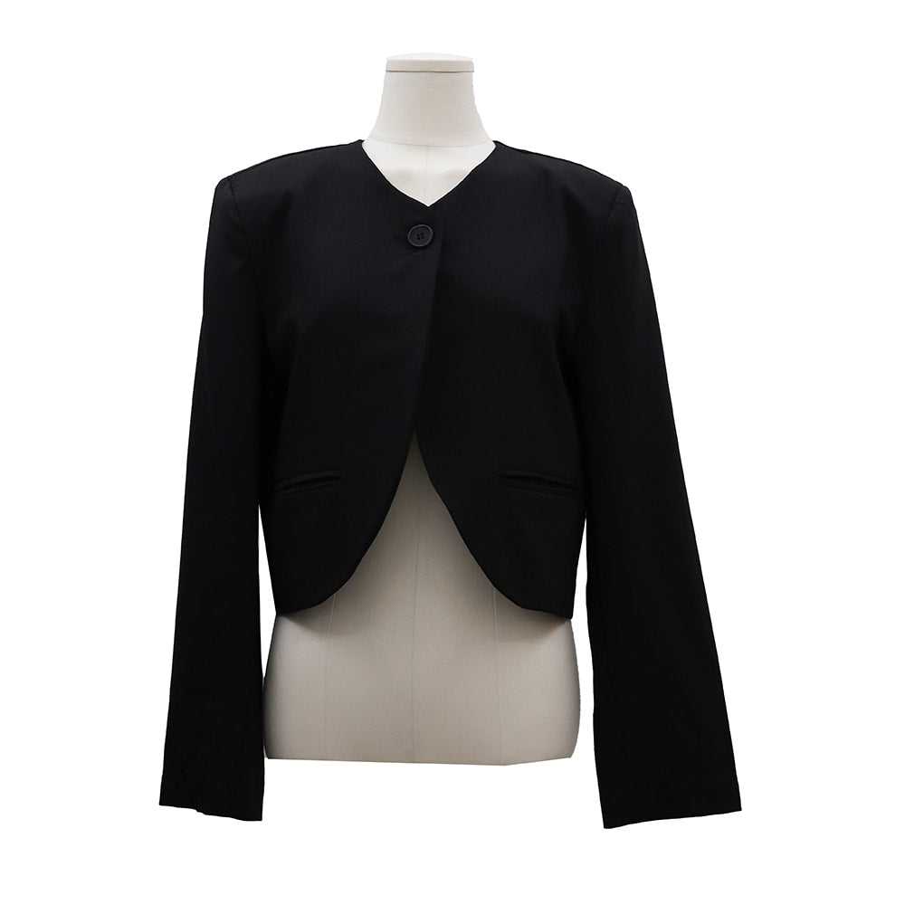 Minimalist Collarless Single Button Tailored Bolero OY19