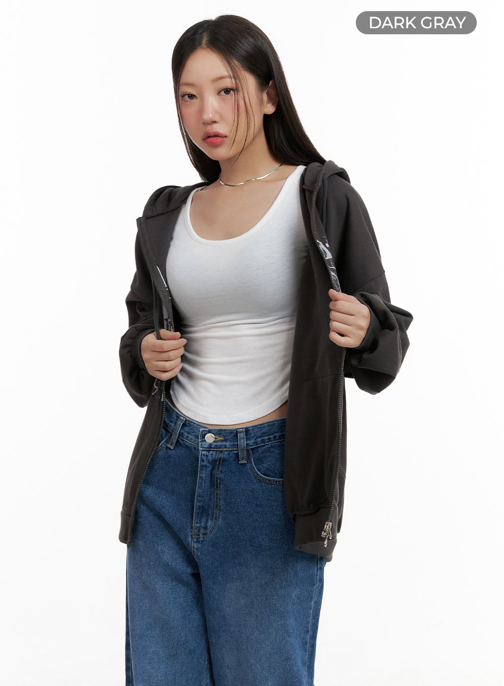 Acubi Oversized Two-Way Zip-Up Sweatshirt CL431