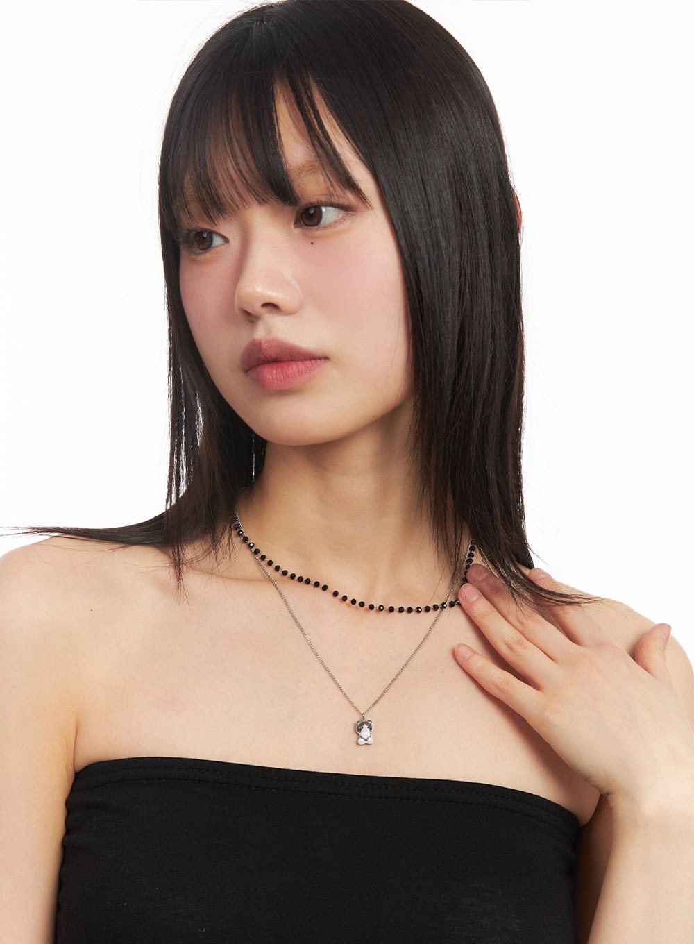Midnight Blackcat Layer Necklace IM528