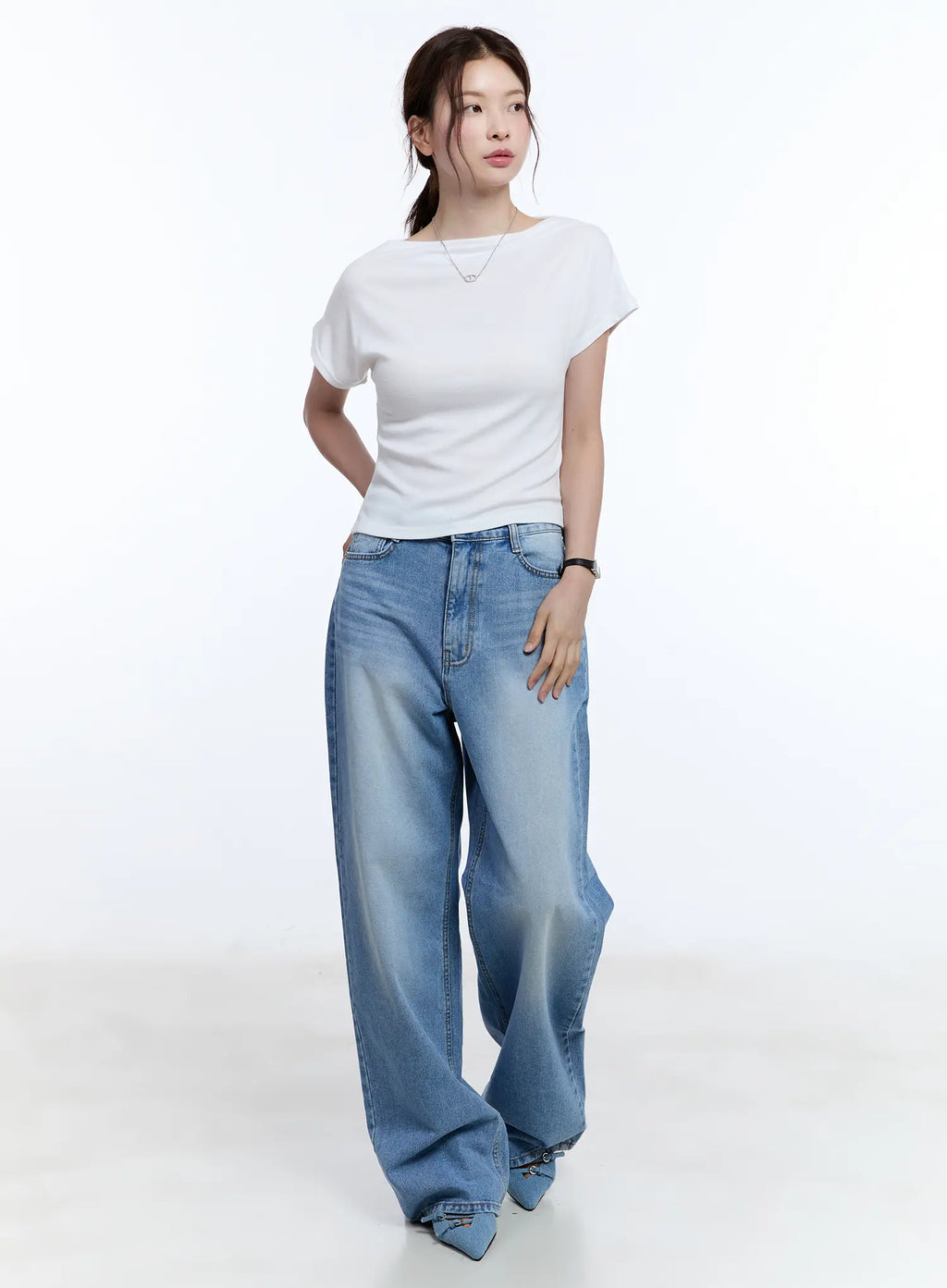 Cozy Boat-Neck Short Sleeve Tee CU513