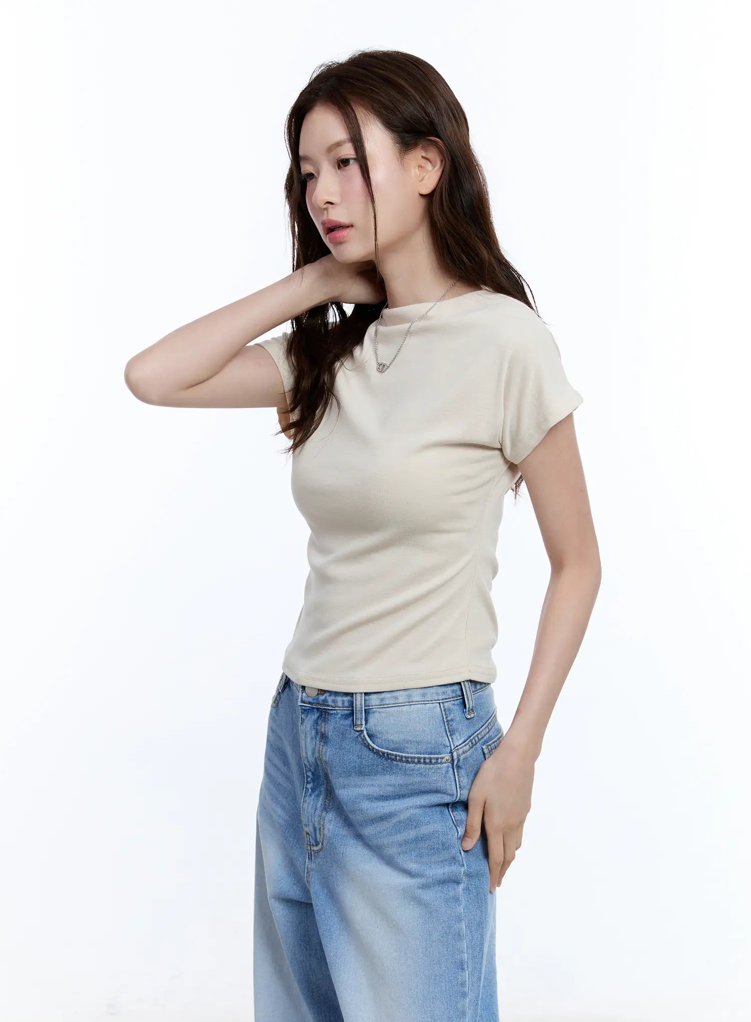 Cozy Boat-Neck Short Sleeve Tee CU513