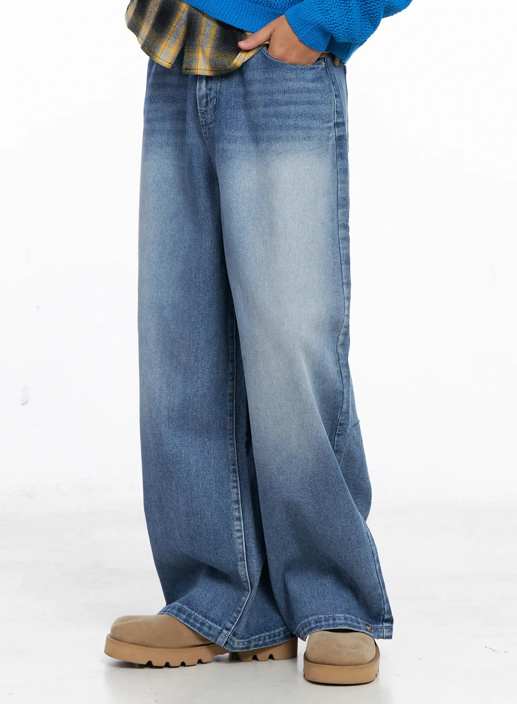 Men's Wide Leg Fit Denim Jeans IO417