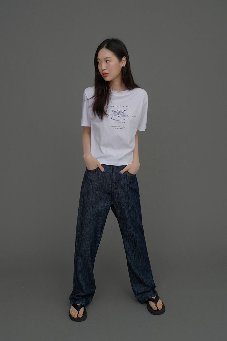 Indigo Wide Leg Jeans CCA15