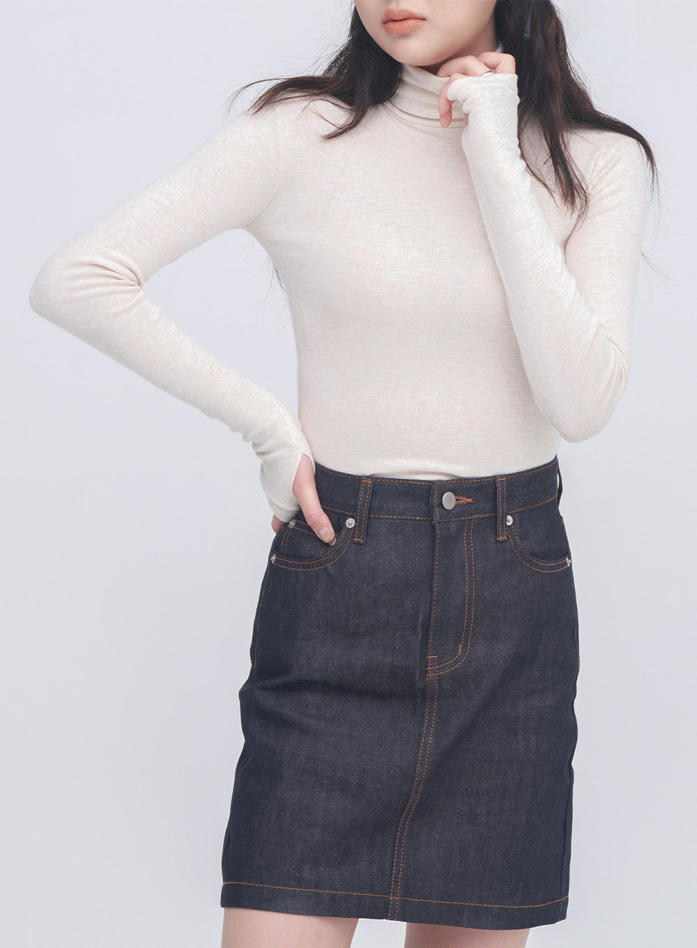 Winter Turtleneck Tee With Thumb Holes