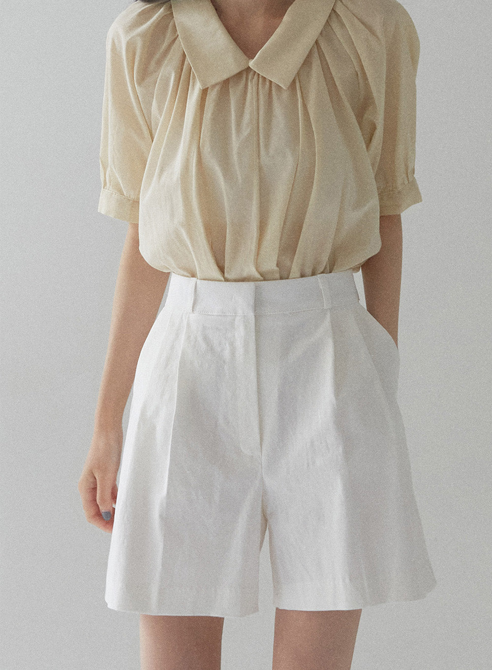 Cotton Pintuck Half Pants