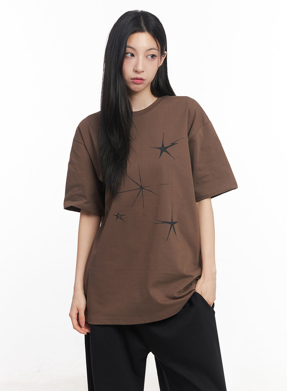Star Graphic Oversized Tee IY516