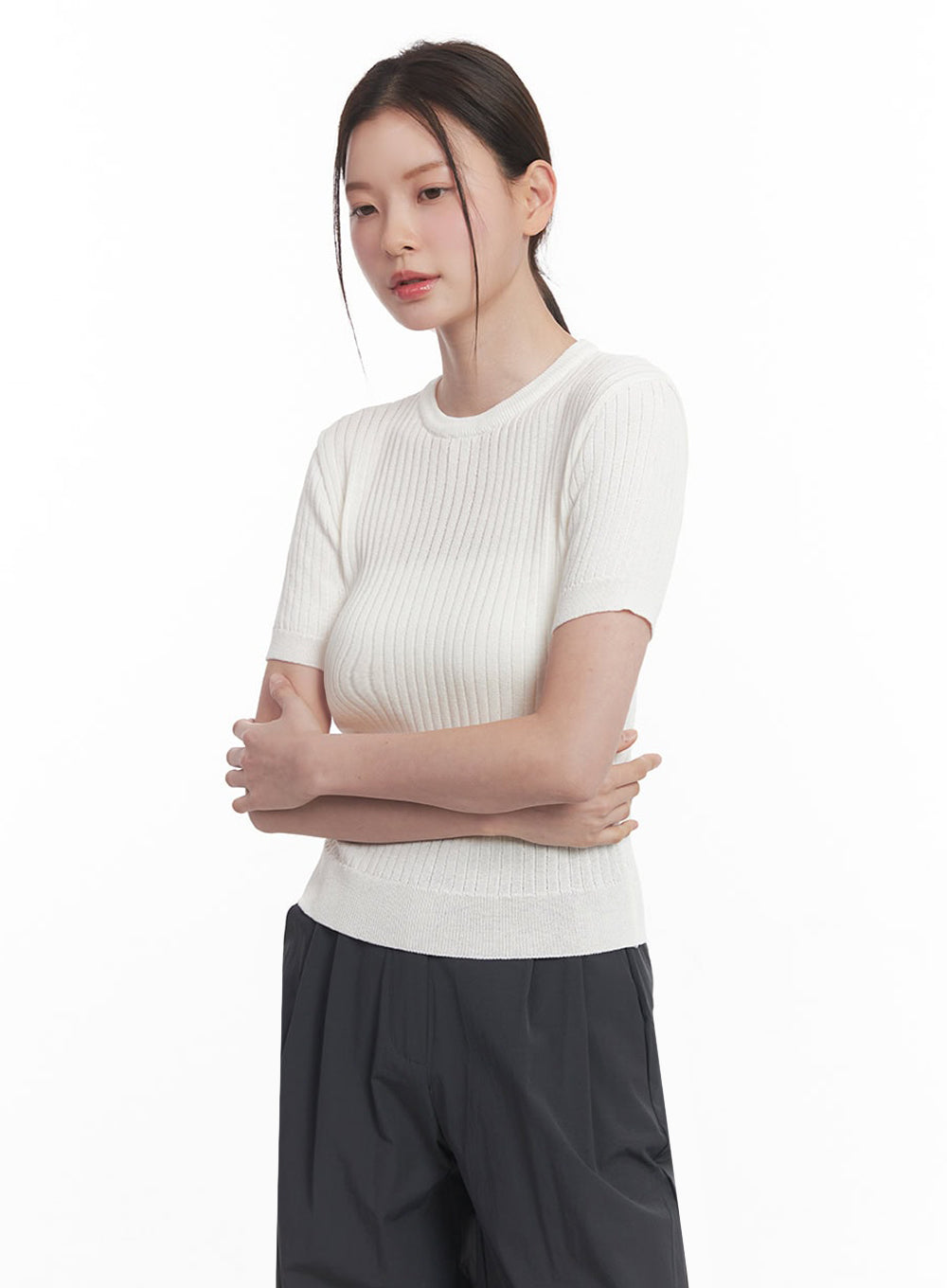 Essential Ribbed Knit Top IY513