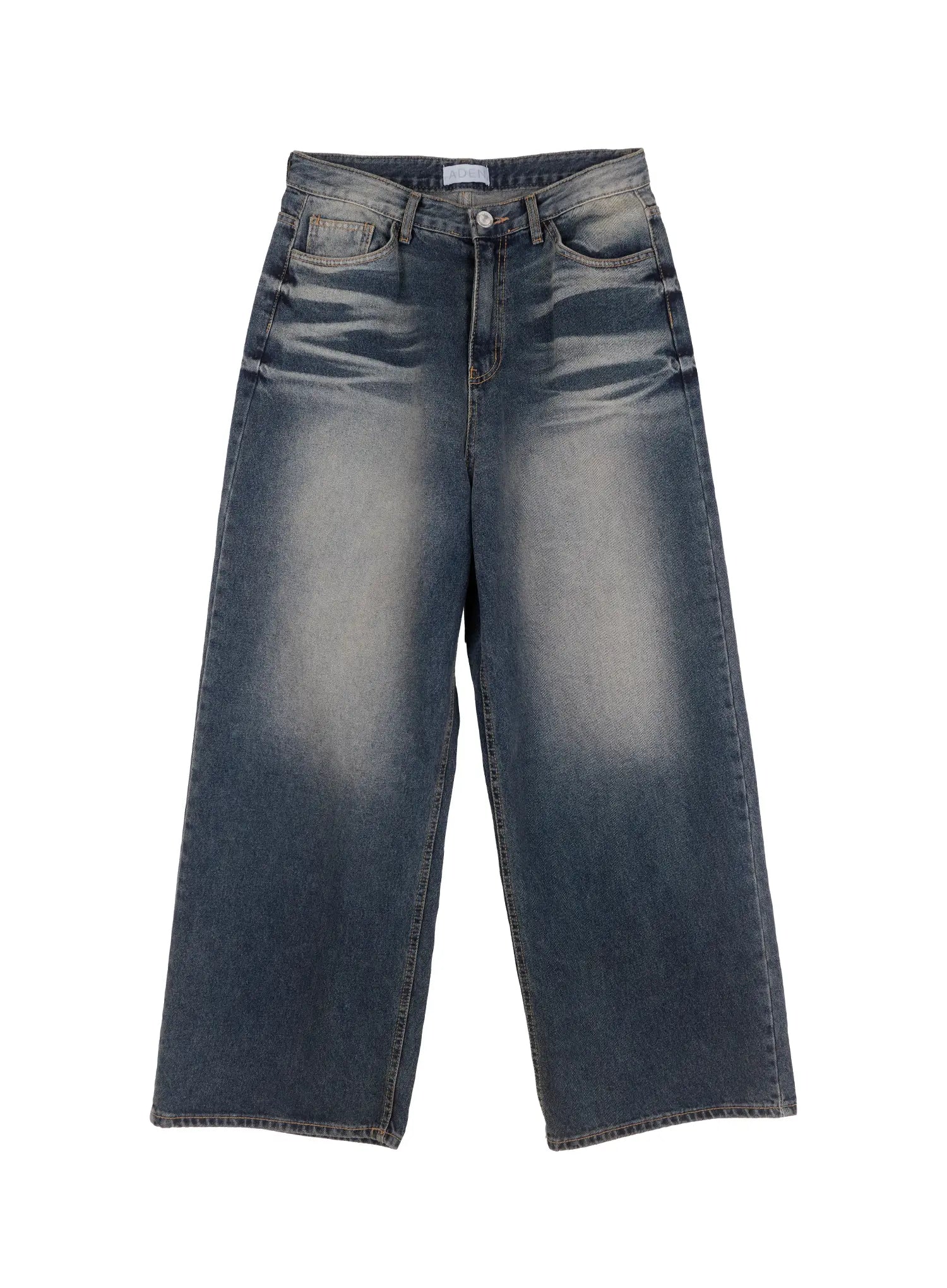 Men's Faded Wide-Leg Jeans IS510