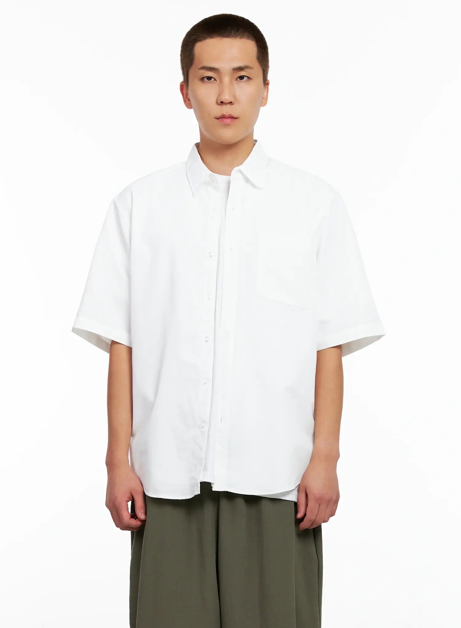 Men's Short-Sleeve Button-Up IG511