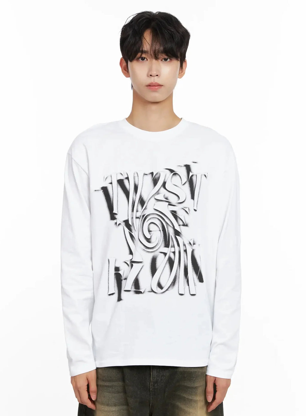 Men's Twist Graphic Long Sleeve Shirt IO516