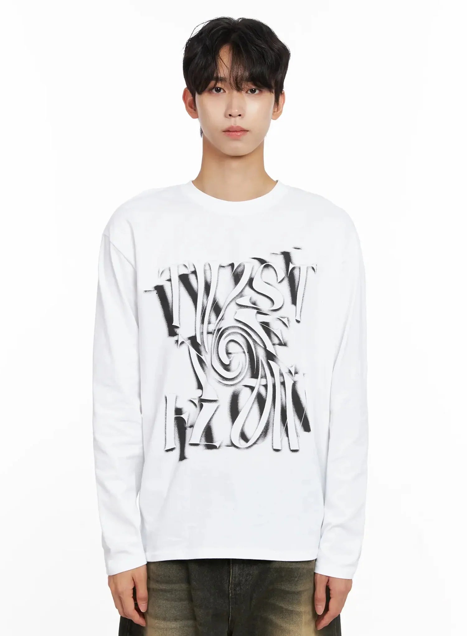 Men's Twist Graphic Long Sleeve Shirt IO516