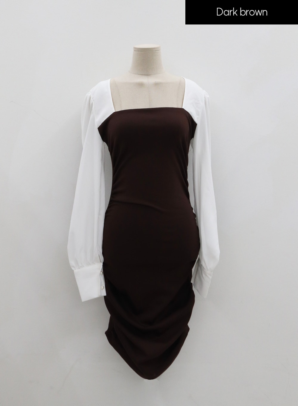 Elegant Square Neck Ruffle Pencil Mini Dress IO19