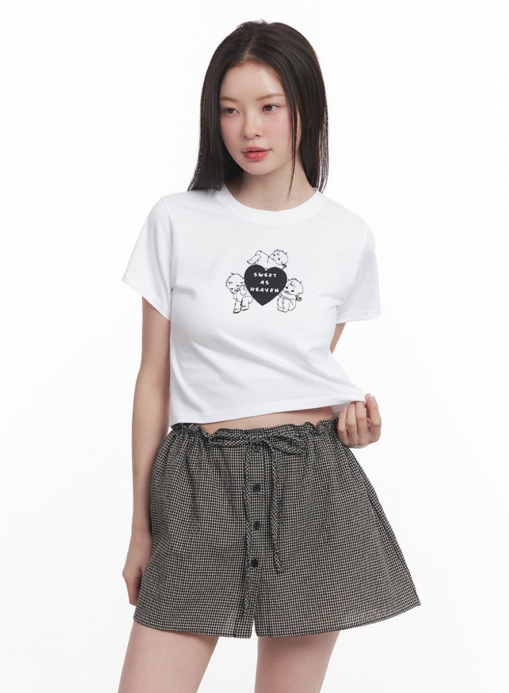 Angel Graphic Crop Top IY513