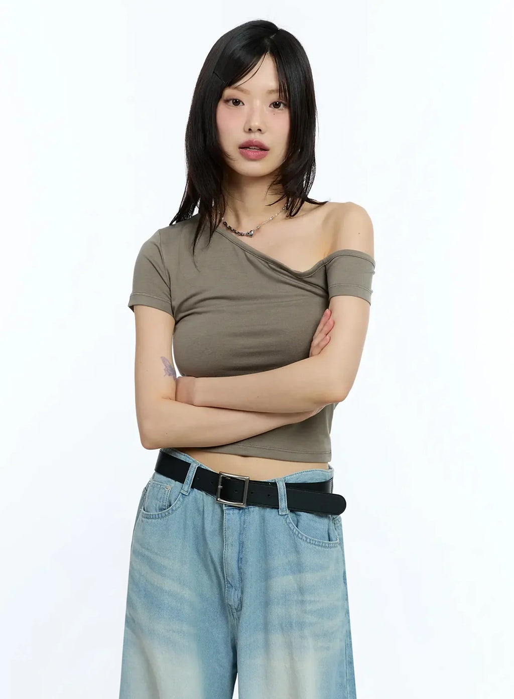 One-Shoulder Crop Top IU524
