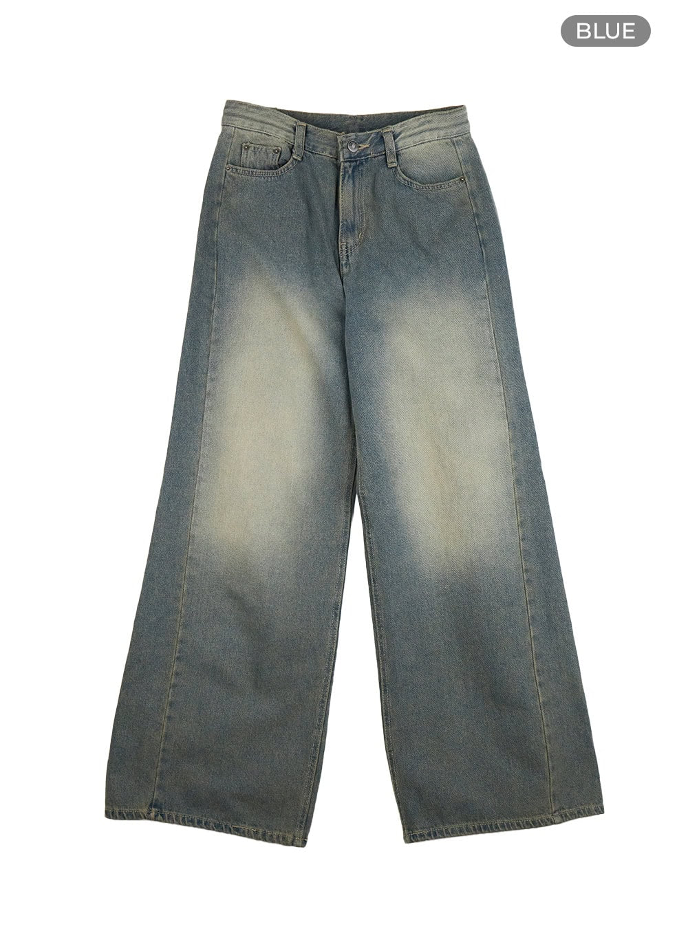 Inez Washed Denim Wide Leg Jeans IS427