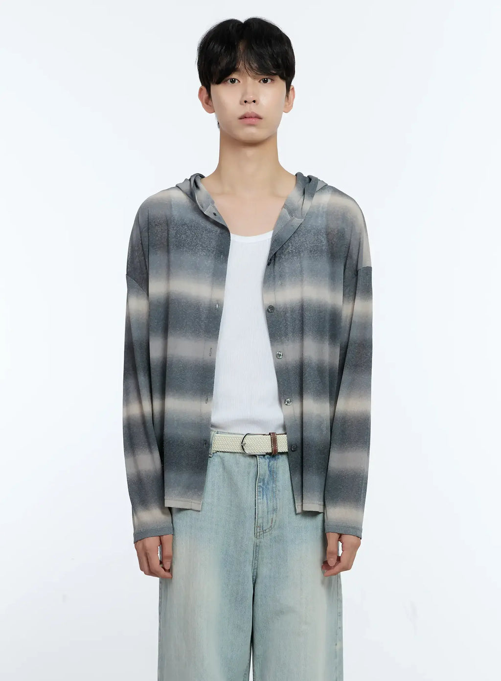 Men's Ombre Striped Zip-Up Jacket IG501