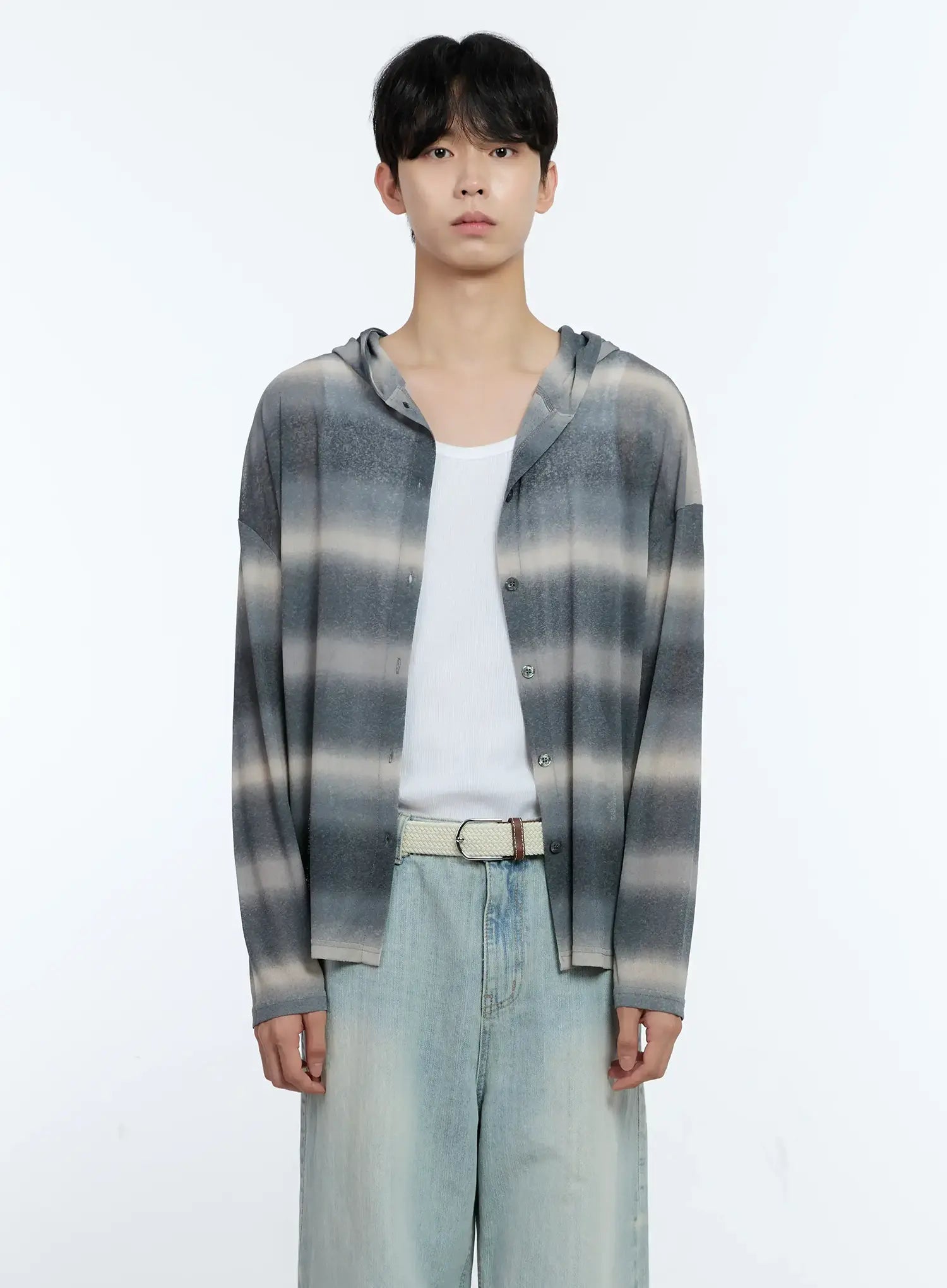 Men's Ombre Striped Zip-Up Jacket IG501