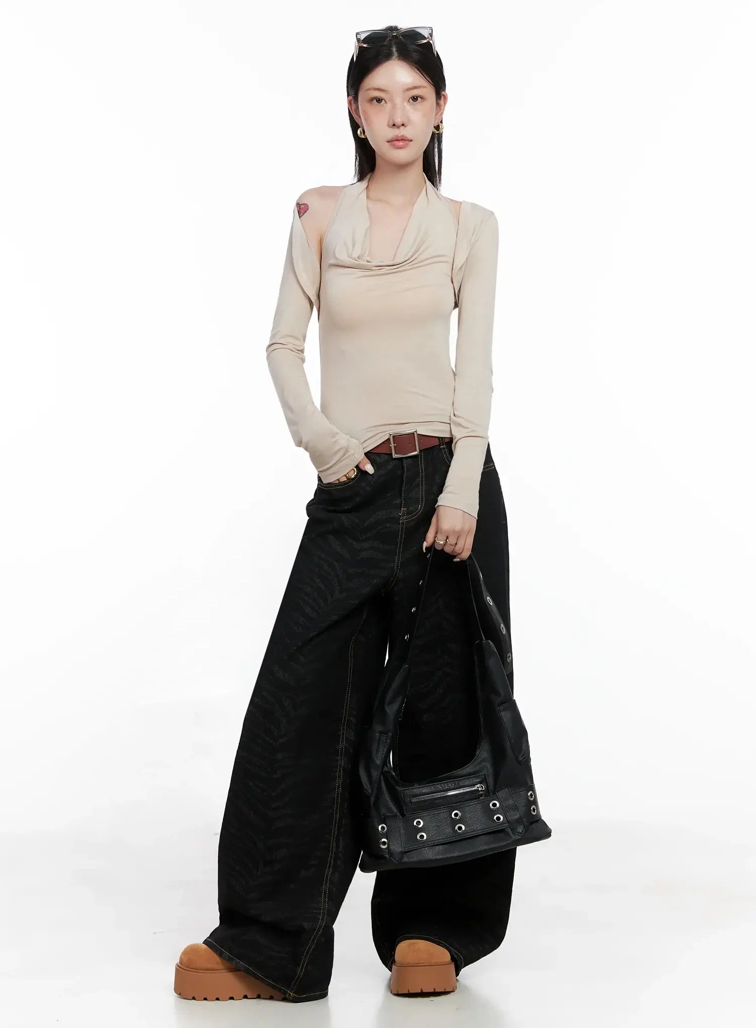 Cowl Neck Top Bolero Set IS508