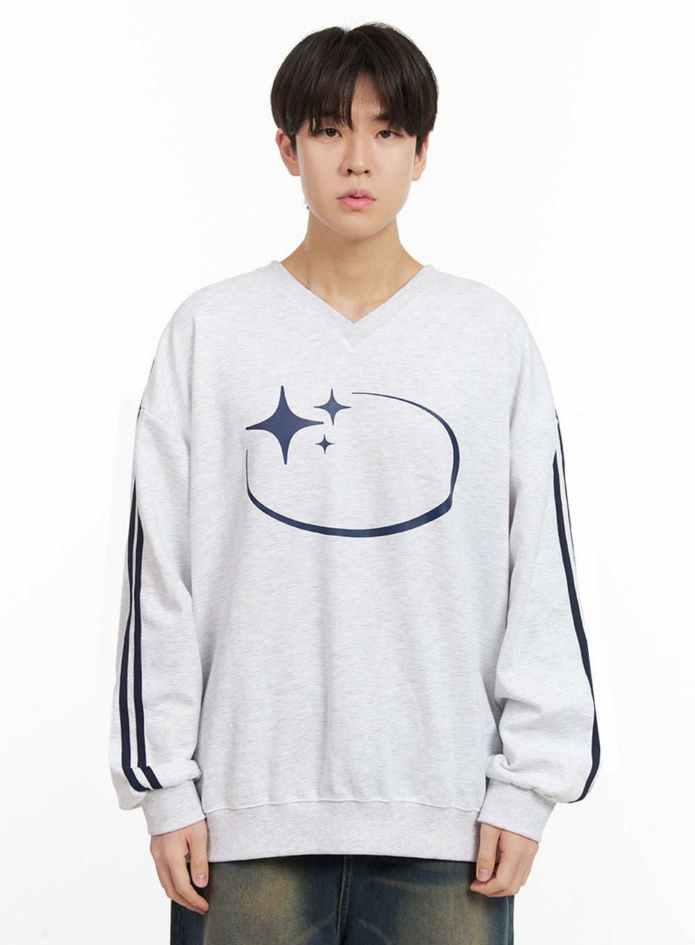 Men's Oversized Star Graphic Sweatshirt IJ517