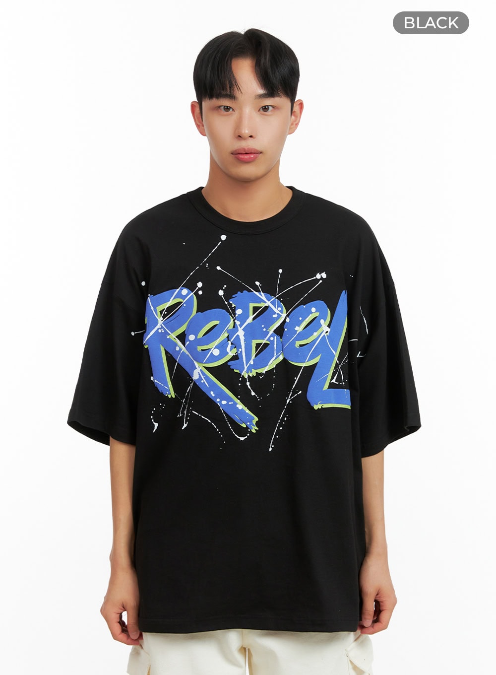 Men's Rebel Oversized Graphic T-Shirt IU412