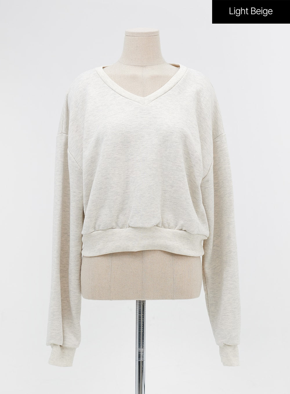 Basic V-Neck Cropped Sweatshirt IG24