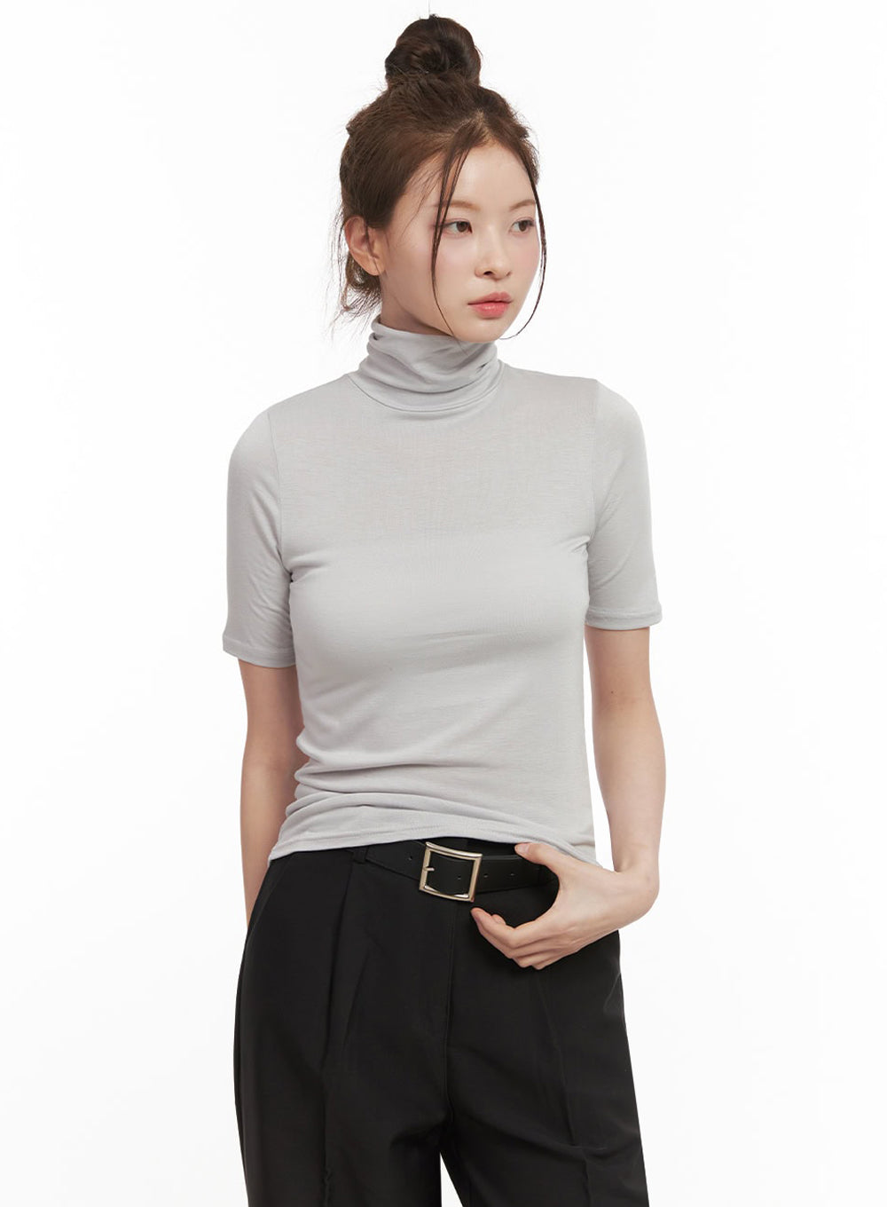 Essential Turtle Neck Short Sleeve Top IF505