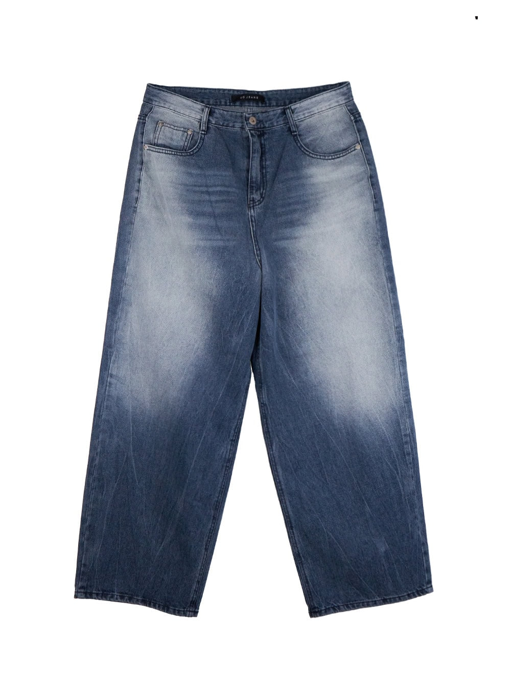 Men's Wide-Fit Washed Denim Jeans ID406