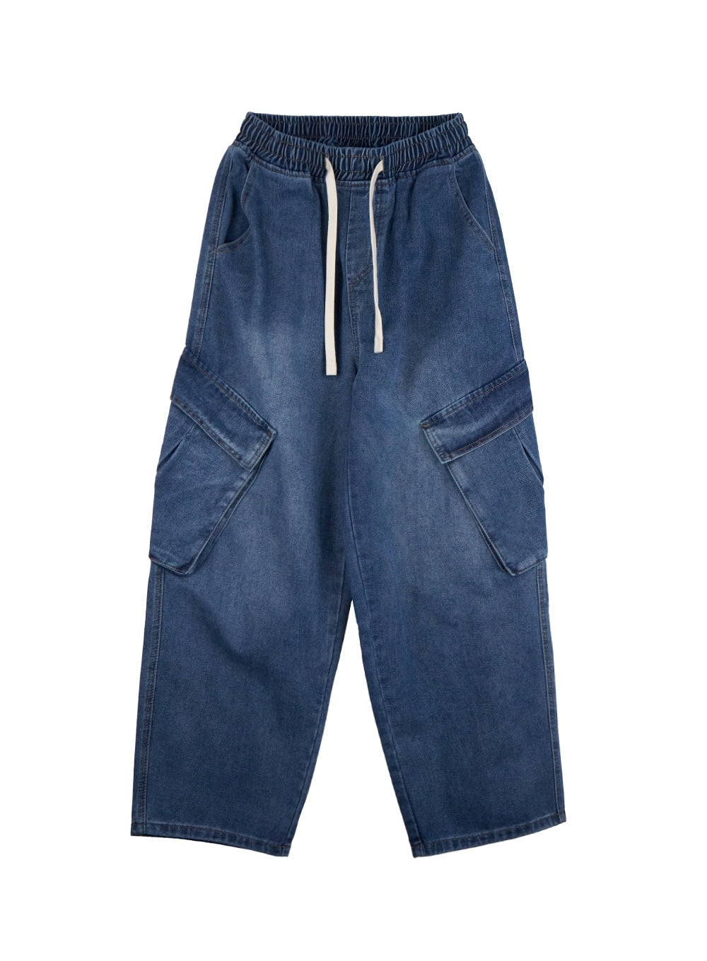 Men's Wide-Fit Denim Cargo Jeans ID406