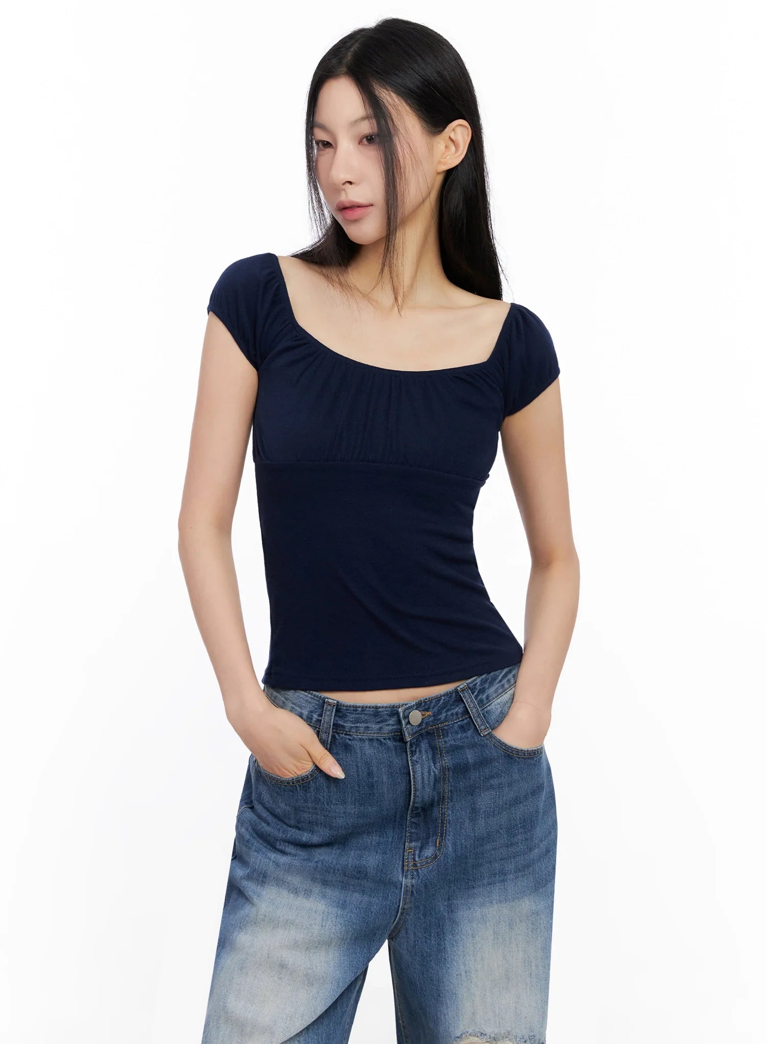 Off-Shoulder Puff Sleeve Top IG508