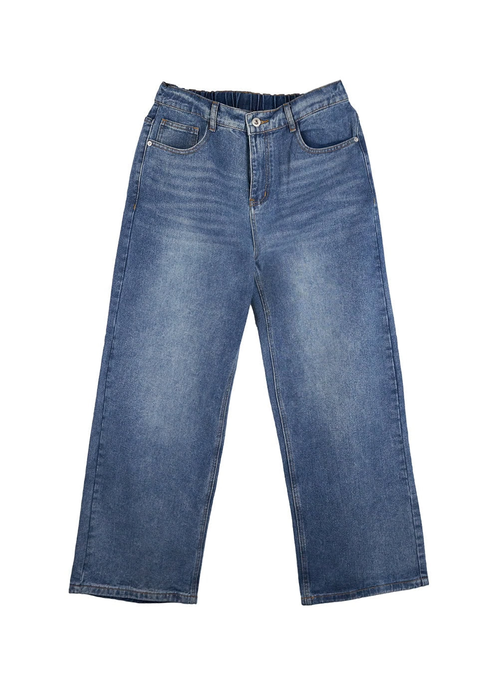 Men's Washed Wide-Leg Jeans IN426