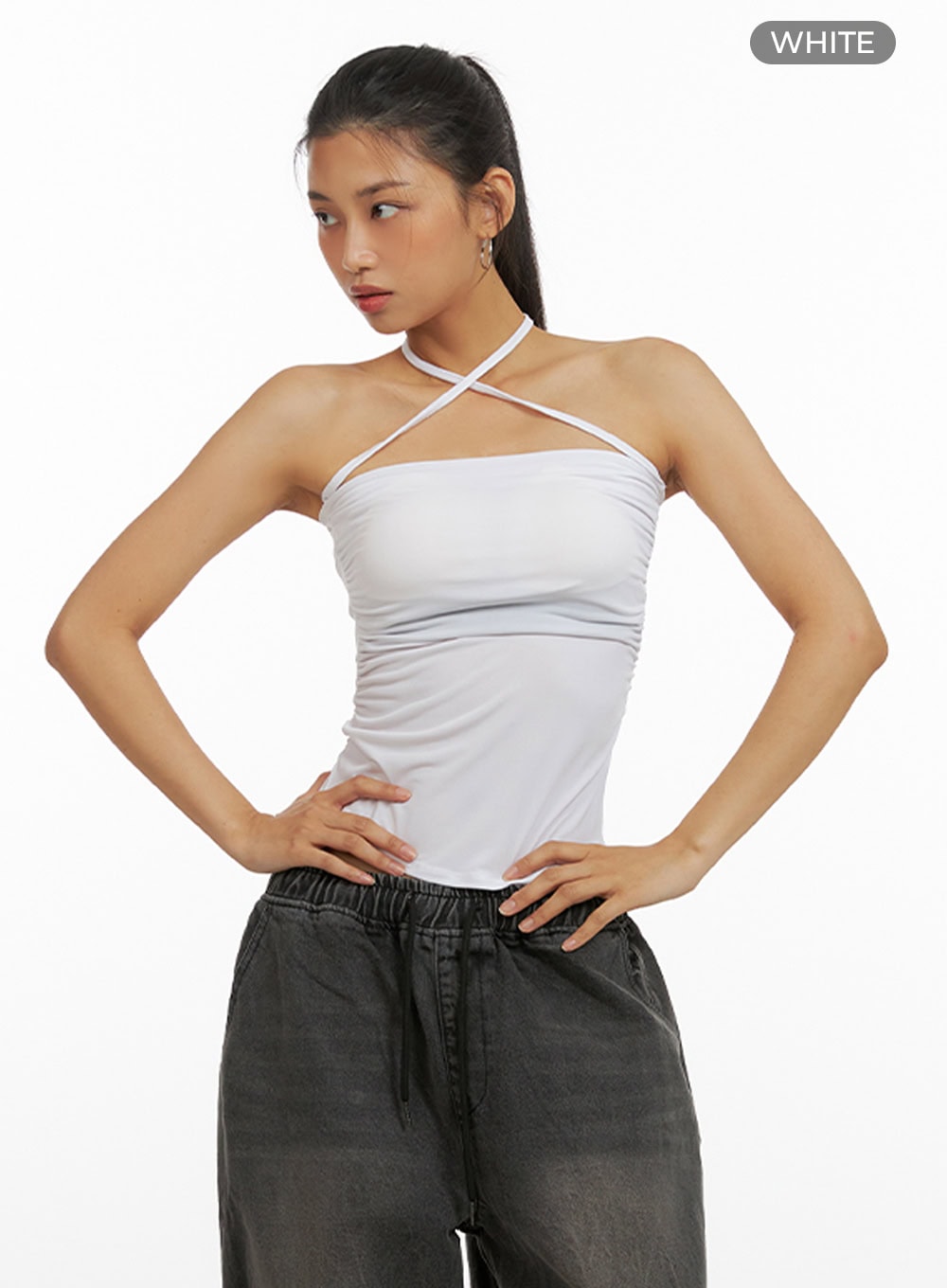 X-Strap Halter Crop Top IU412