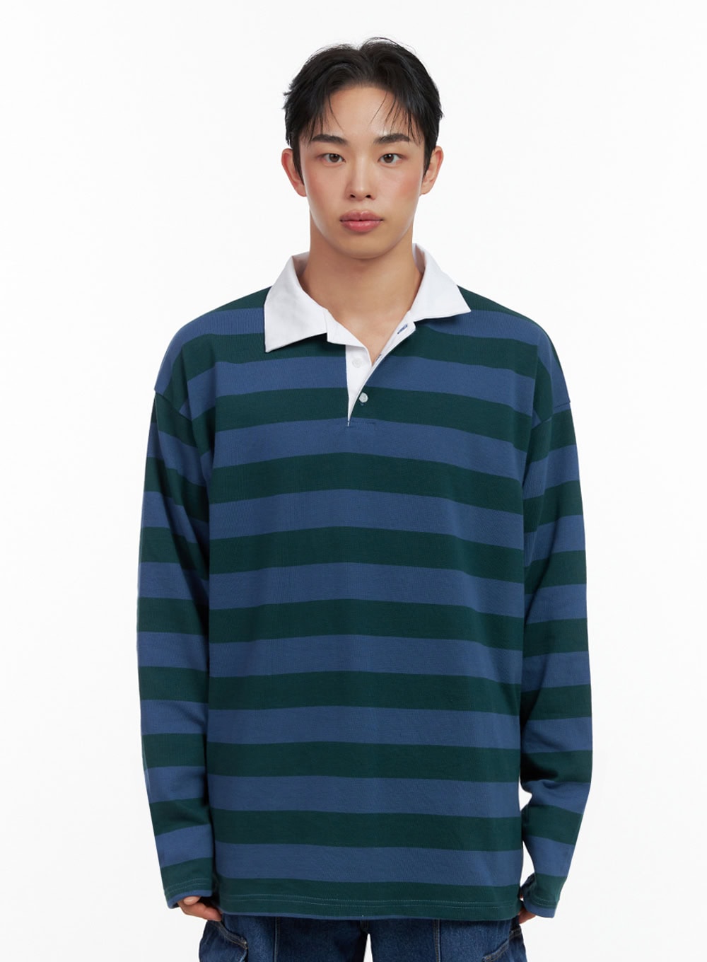 Men's Oversized Striped Cotton T-Shirt IN426