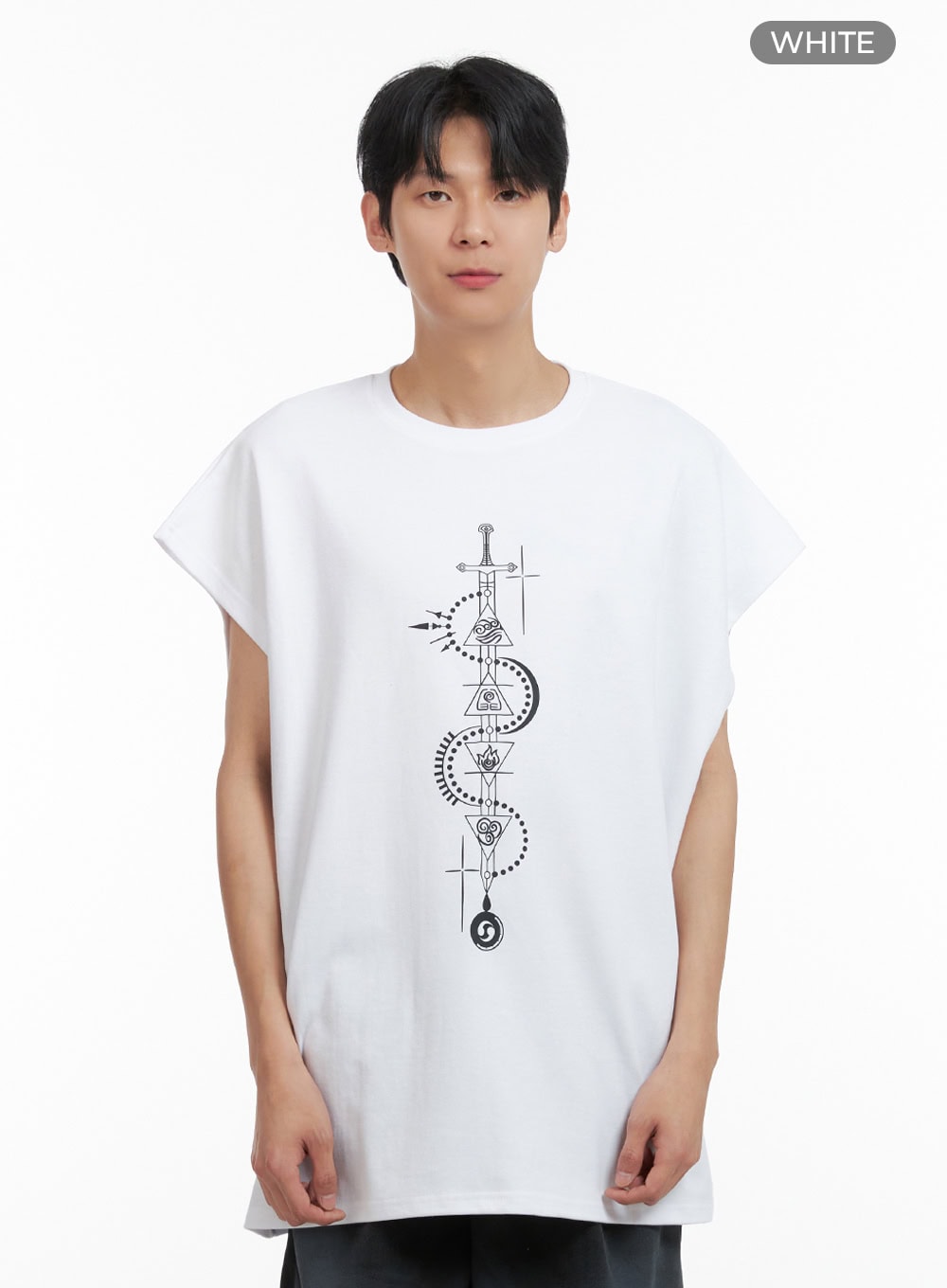 Men's Oversize Graphic Sleeveless IL403